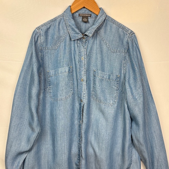 Chelsea & Theodore Women Shirt Blouse XL Button Down Long Sleeve Capsule Rodeo - Picture 2 of 9